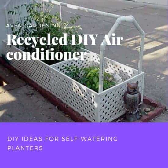 Recycled DIY Air conditioner self-watering planter