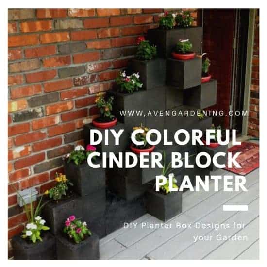 DIY Colorful Cinder Block Planter